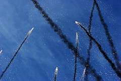 rockets in the sky