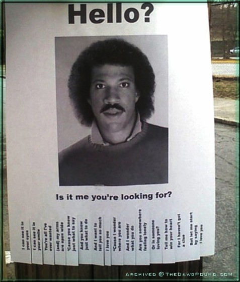 Lionel Richie Hello Lost Poster